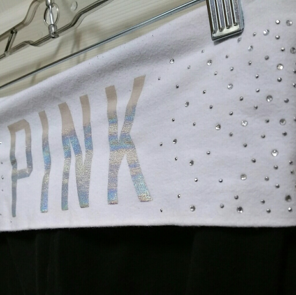 PINK Yoga Pants Cropped with Rhinestones S